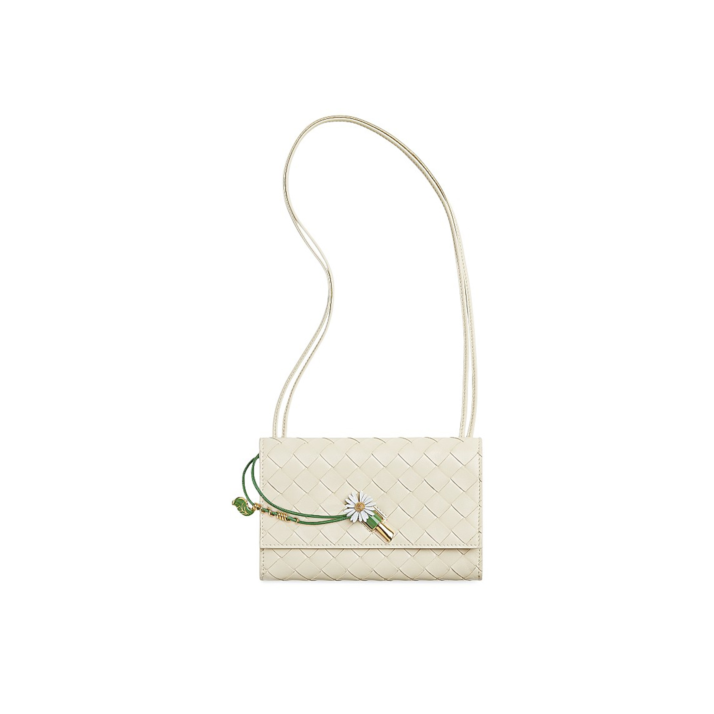 BOTTEGA VENETA LEATHER ANDIAMO DAISY CROSS-BODY BAG 838870 (19*12.6*2cm)